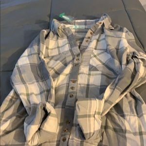 NWT Plaid button shirt